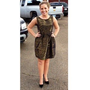 Sleeveless Brushed Metallic Dress